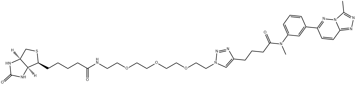 1H-Thieno[3,4-d]imidazole-4-pentanamide, hexahydro-N-[2-[2-[2-[2-[4-[4-[methyl[3-(3-methyl-1,2,4-triazolo[4,3-b]pyridazin-6-yl)phenyl]amino]-4-oxobutyl]-1H-1,2,3-triazol-1-yl]ethoxy]ethoxy]ethoxy]ethyl]-2-oxo-, (3aS,4S,6aR)- 结构式