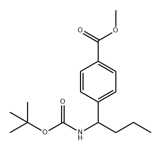 Benzoic acid, 4-[1-[[(1,1-dimethylethoxy)carbonyl]amino]butyl]-, methyl ester 结构式