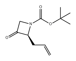 1-Azetidinecarboxylic acid, 3-oxo-2-(2-propen-1-yl)-, 1,1-dimethylethyl ester, (2S)- 结构式