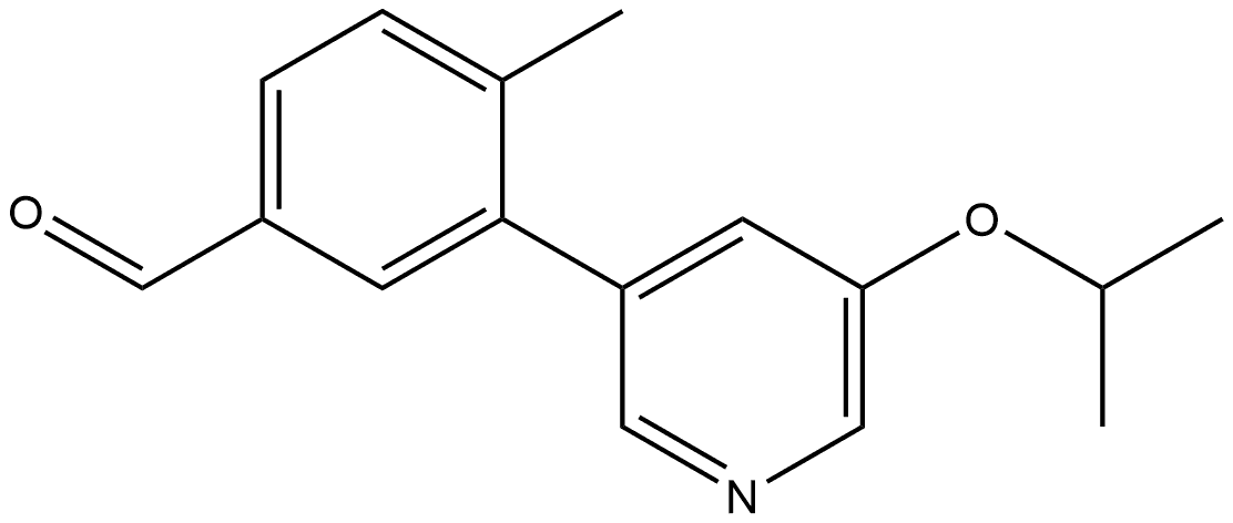 4-Methyl-3-[5-(1-methylethoxy)-3-pyridinyl]benzaldehyde 结构式