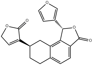 (1R,8R)-8-(2,5-Dihydro-2-oxo-3-furanyl)-1-(3-furanyl)-6,7,8,9-tetrahydronaphtho[1,2-c]furan-3(1H)-one 结构式