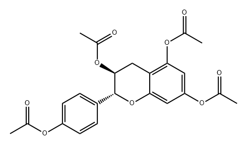 2H-1-Benzopyran-3,5,7-triol, 2-[4-(acetyloxy)phenyl]-3,4-dihydro-, 3,5,7-triacetate, (2R,3S)- 结构式
