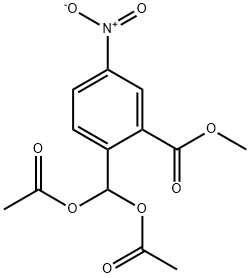 Benzoic acid, 2-[bis(acetyloxy)methyl]-5-nitro-, methyl ester 结构式