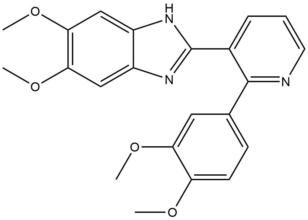 2-[2-(3,4-dimethoxyphenyl)pyridin-3-yl]-5,6-dimethoxy-1H-1,3-benzodiazole 结构式