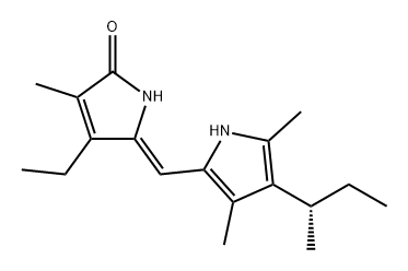 2H-Pyrrol-2-one, 5-[[3,5-dimethyl-4-[(1S)-1-methylpropyl]-1H-pyrrol-2-yl]methylene]-4-ethyl-1,5-dihydro-3-methyl-, (5Z)- 结构式