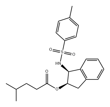 Pentanoic acid, 4-methyl-, (1S,2R)-2,3-dihydro-1-[[(4-methylphenyl)sulfonyl]amino]-1H-inden-2-yl ester 结构式