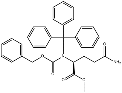 L-Glutamine, N2-[(phenylmethoxy)carbonyl]-N-(triphenylmethyl)-, methyl ester 结构式