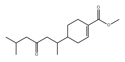 1-Cyclohexene-1-carboxylic acid, 4-(1,5-dimethyl-3-oxohexyl)-, methyl ester 结构式