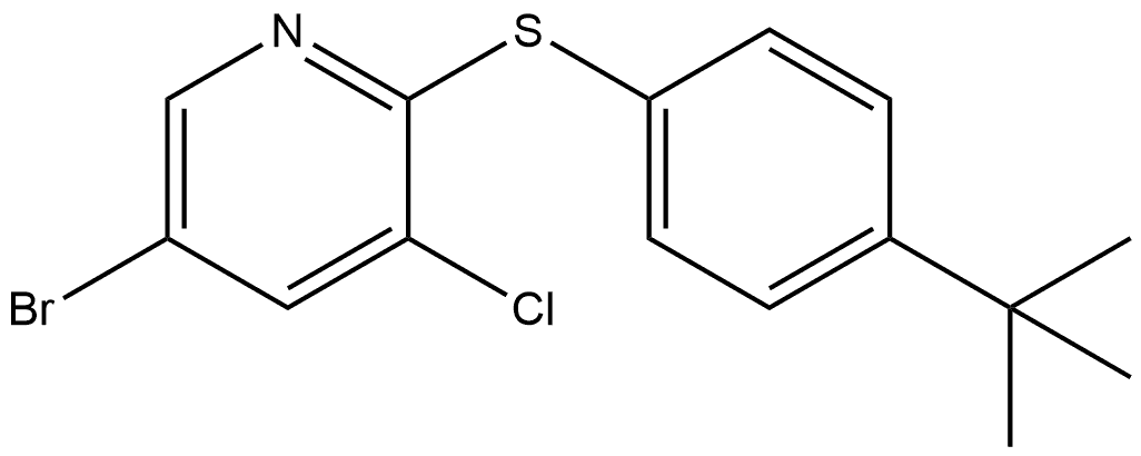 5-Bromo-3-chloro-2-[[4-(1,1-dimethylethyl)phenyl]thio]pyridine 结构式