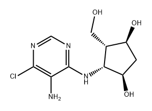 1,3-Cyclopentanediol, 4-[(5-amino-6-chloro-4-pyrimidinyl)amino]-5-(hydroxymethyl)-, (1S,3R,4R,5R)- 结构式