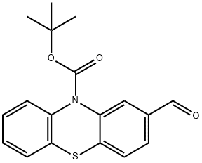 2-甲酰基-10H-吩噻嗪-10-羧酸叔丁酯 结构式