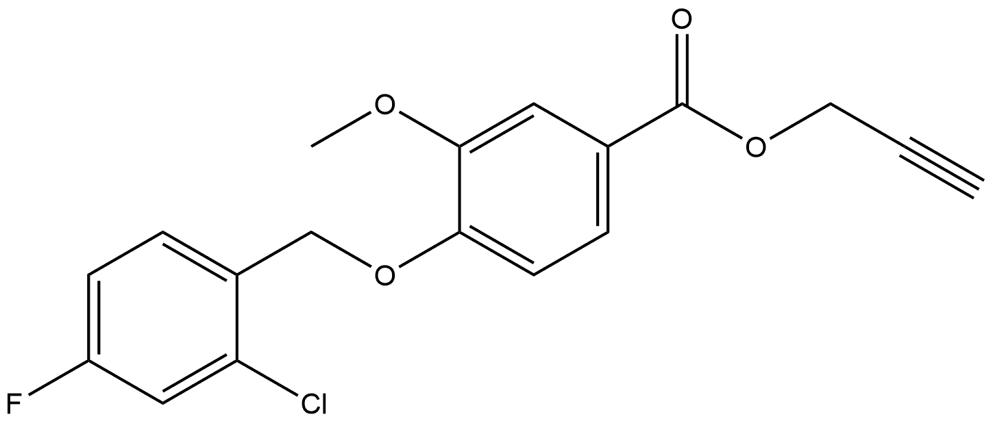 2-Propyn-1-yl 4-[(2-chloro-4-fluorophenyl)methoxy]-3-methoxybenzoate 结构式