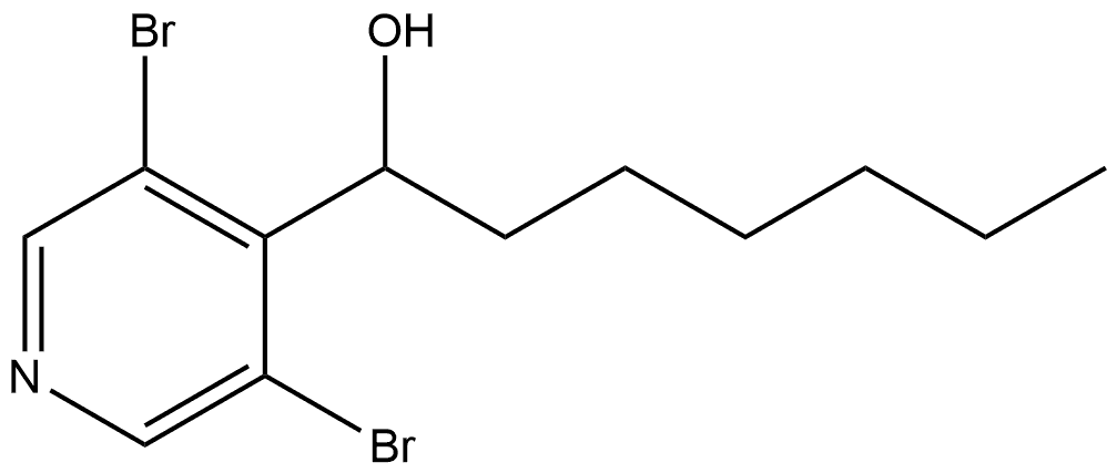 3,5-Dibromo-α-hexyl-4-pyridinemethanol 结构式