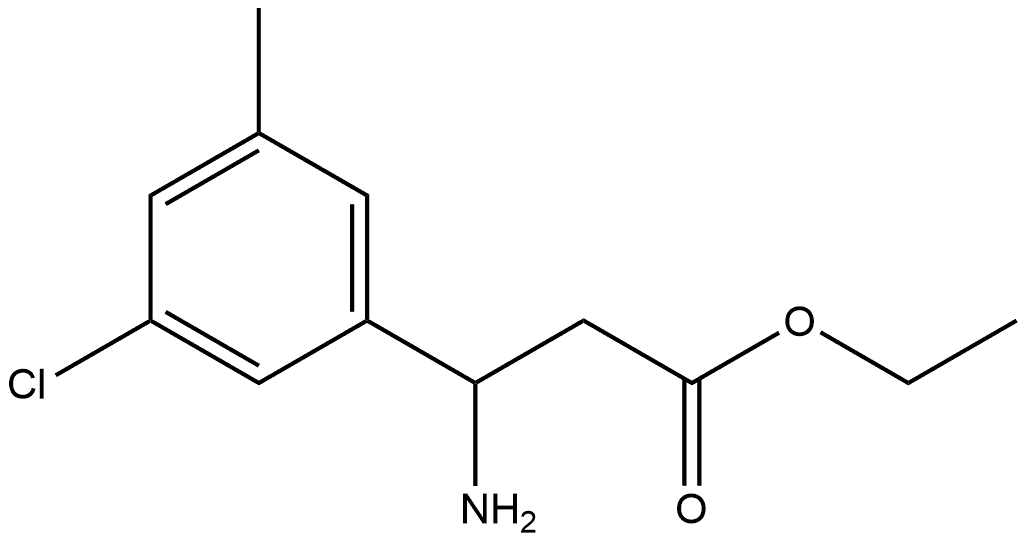 Benzenepropanoic acid, β-amino-3-chloro-5-methyl-, ethyl ester 结构式