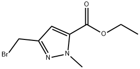 3-(溴甲基)-1-甲基吡唑-5-甲酸乙酯 结构式