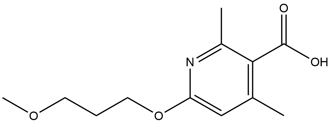 6-(3-Methoxypropoxy)-2,4-dimethyl-3-pyridinecarboxylic acid 结构式