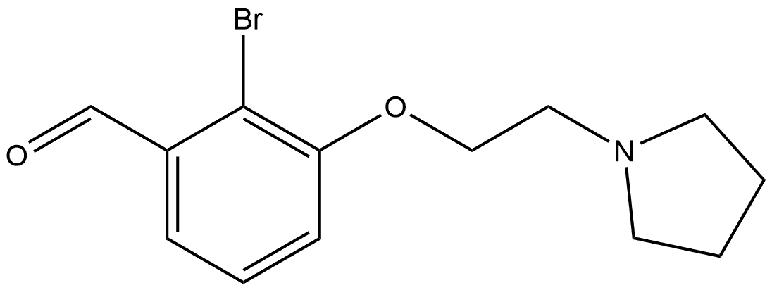 2-Bromo-3-[2-(1-pyrrolidinyl)ethoxy]benzaldehyde 结构式