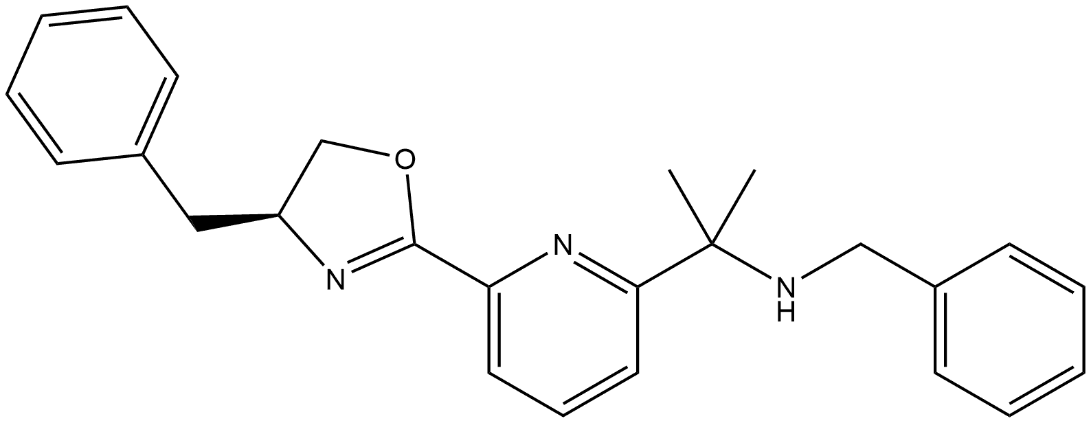 (S)-N-苄基-2-(6-(4-苄基-4,5-二氢噁唑-2-基)吡啶-2-基)丙-2-胺 结构式