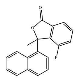 1(3H)-Isobenzofuranone, 4-fluoro-3-methyl-3-(1-naphthalenyl)- 结构式