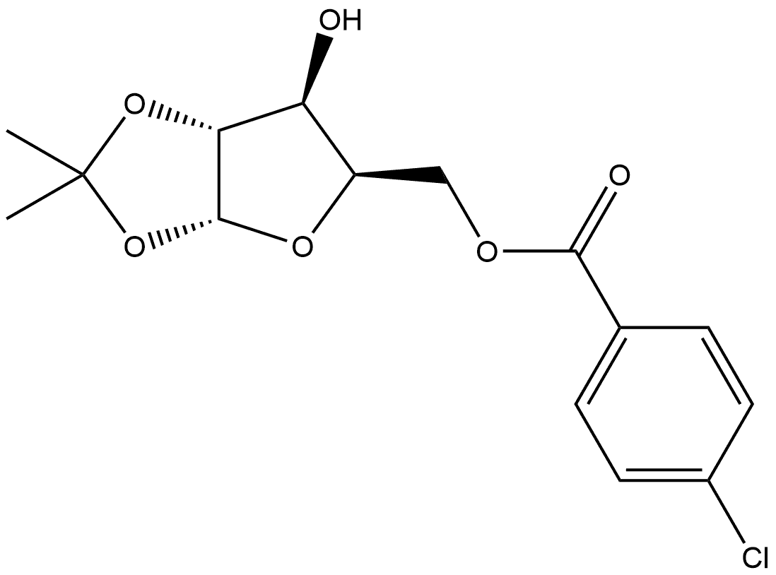 α-D-Xylofuranose, 1,2-O-(1-methylethylidene)-, 5-(4-chlorobenzoate) 结构式