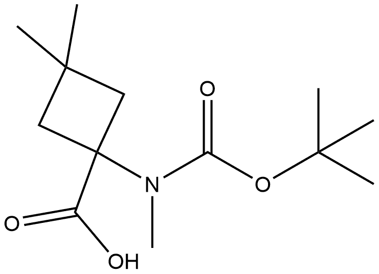 1-{[(tert-butoxy)carbonyl](methyl)amino}-3,3-dimethylcyclobutane-1-carboxylic acid 结构式