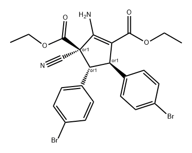 1-Cyclopentene-1,3-dicarboxylic acid, 2-amino-4,5-bis(4-bromophenyl)-3-cyano-, 1,3-diethyl ester, (3R,4R,5R)-rel-