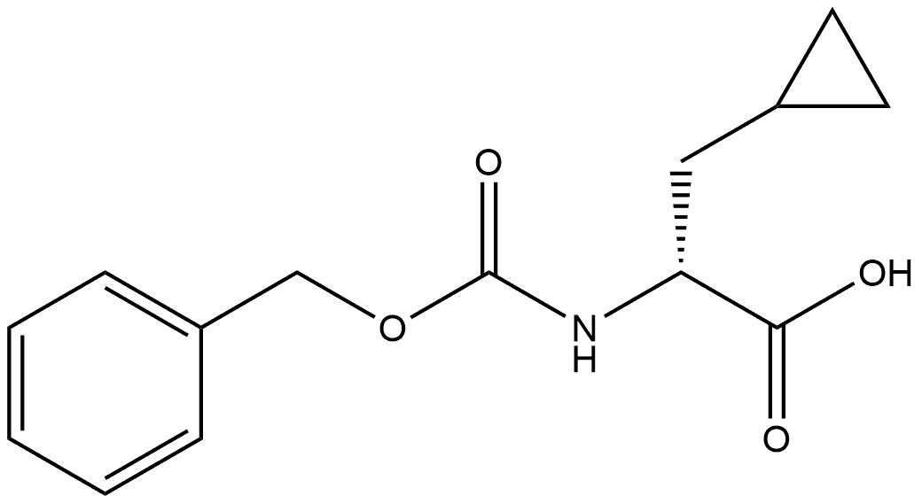 (R)-2-(((苄氧基)羰基)氨基)-3-环丙基丙酸 结构式