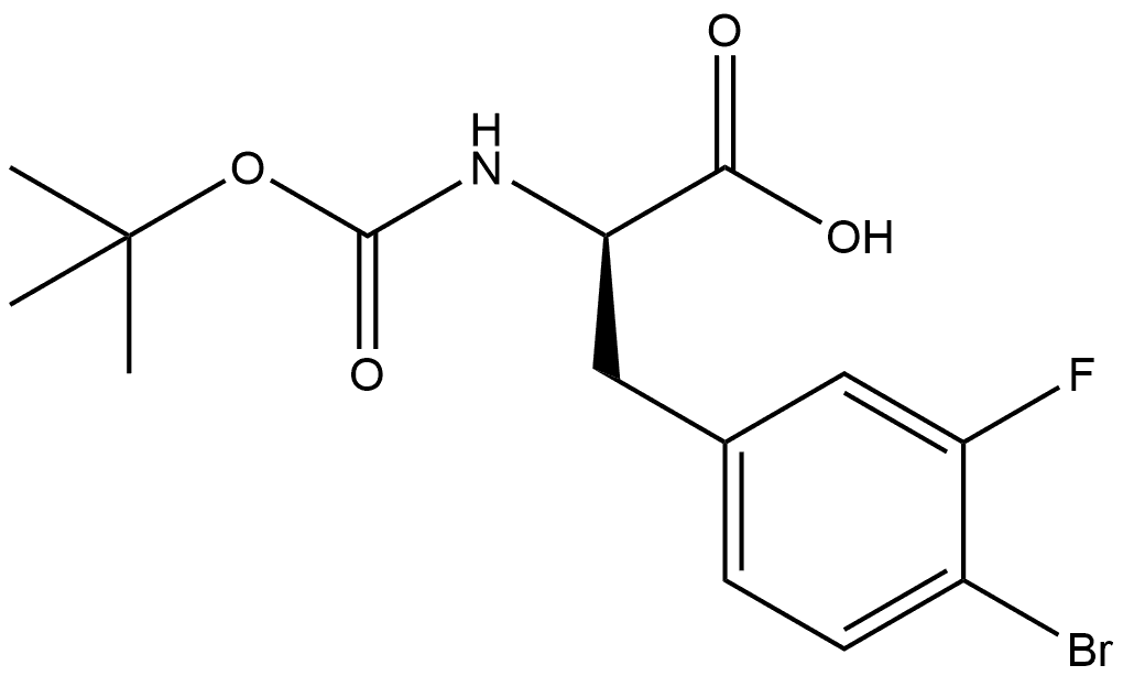 N-Boc-4-bromo-3-fluoro-D-phenylalanine 结构式