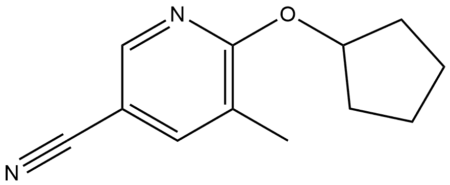 6-(Cyclopentyloxy)-5-methyl-3-pyridinecarbonitrile 结构式