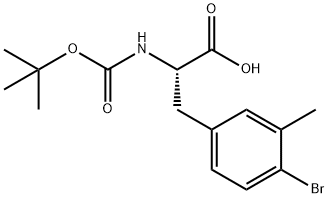 L-Phenylalanine, 4-bromo-N-[(1,1-dimethylethoxy)carbonyl]-3-methyl- 结构式