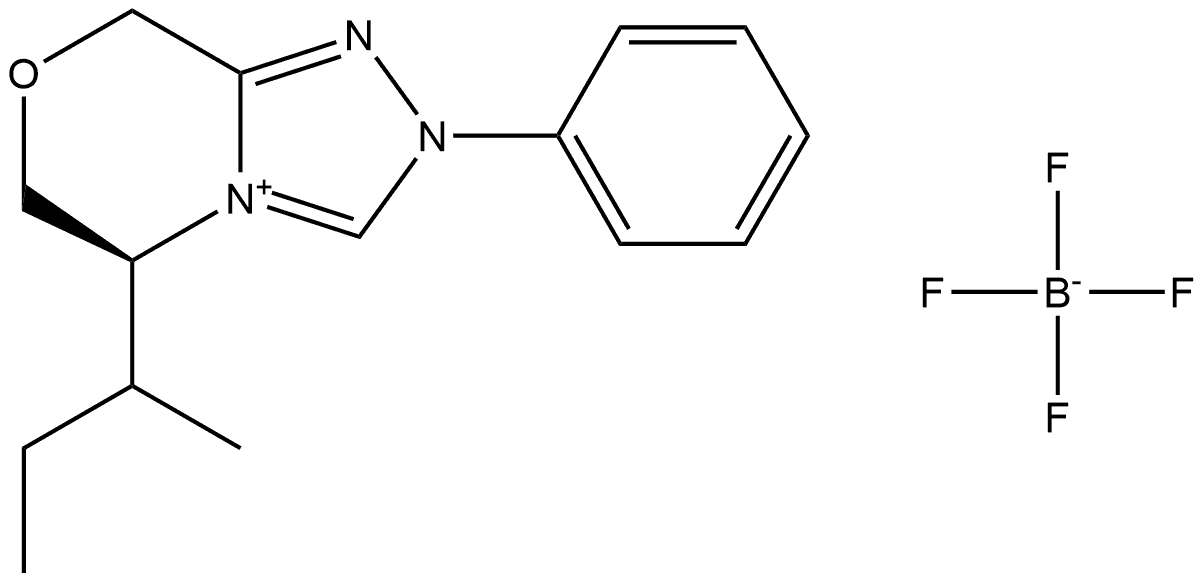 (5S)-5,6-二氢-5-(1-甲基丙基)-2-苯基-8H-1,2,4-三唑[3,4-C][1,4]恶嗪四氟硼酸盐 结构式