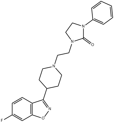 2-Imidazolidinone, 1-[2-[4-(6-fluoro-1,2-benzisoxazol-3-yl)-1-piperidinyl]ethyl]-3-phenyl- 结构式