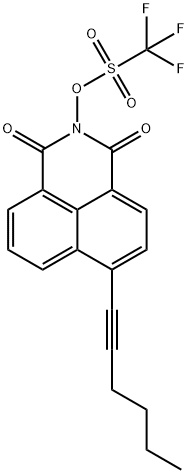 Methanesulfonic acid, 1,1,1-trifluoro-, 6-(1-hexyn-1-yl)-1,3-dioxo-1H-benz[de]isoquinolin-2(3H)-yl ester 结构式