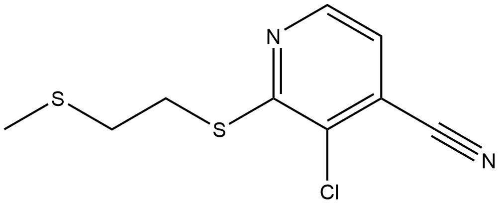 3-Chloro-2-[[2-(methylthio)ethyl]thio]-4-pyridinecarbonitrile 结构式