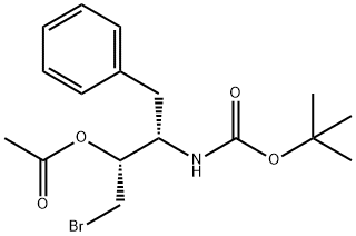 Carbamic acid, [(1S,2R)-2-(acetyloxy)-3-bromo-1-(phenylmethyl)propyl]-, 1,1-dimethylethyl ester (9CI) 结构式