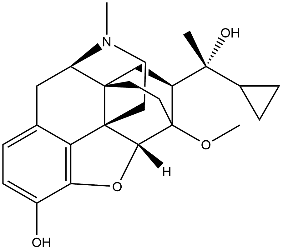 6,14-Ethenomorphinan-7-methanol, α-cyclopropyl-4,5-epoxy-18,19-dihydro-3-hydroxy-6-methoxy-α,17-dimethyl-, (αR,5α,7α)- (9CI) 结构式