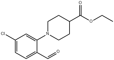 Ethyl 1-(5-chloro-2-formylphenyl) piperidine-4-carboxylate 结构式