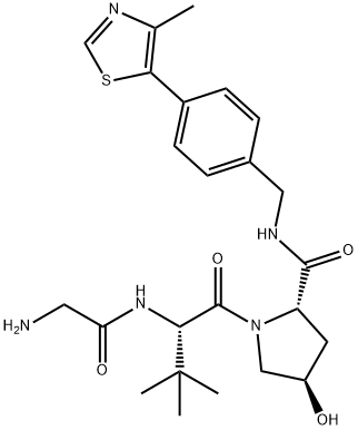 (2S,4R)-1-((S)-2-(2-氨基乙酰胺基)-3,3-二甲基丁酰基)-4-羟基-N-(4-(4-甲基噻唑-5-基)苄基)吡咯烷-2-甲酰胺 结构式