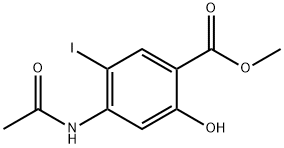 Benzoic acid, 4-(acetylamino)-2-hydroxy-5-iodo-, methyl ester 结构式