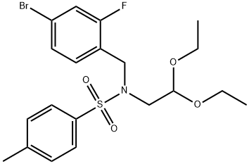 Benzenesulfonamide, N-[(4-bromo-2-fluorophenyl)methyl]-N-(2,2-diethoxyethyl)-4-methyl- 结构式