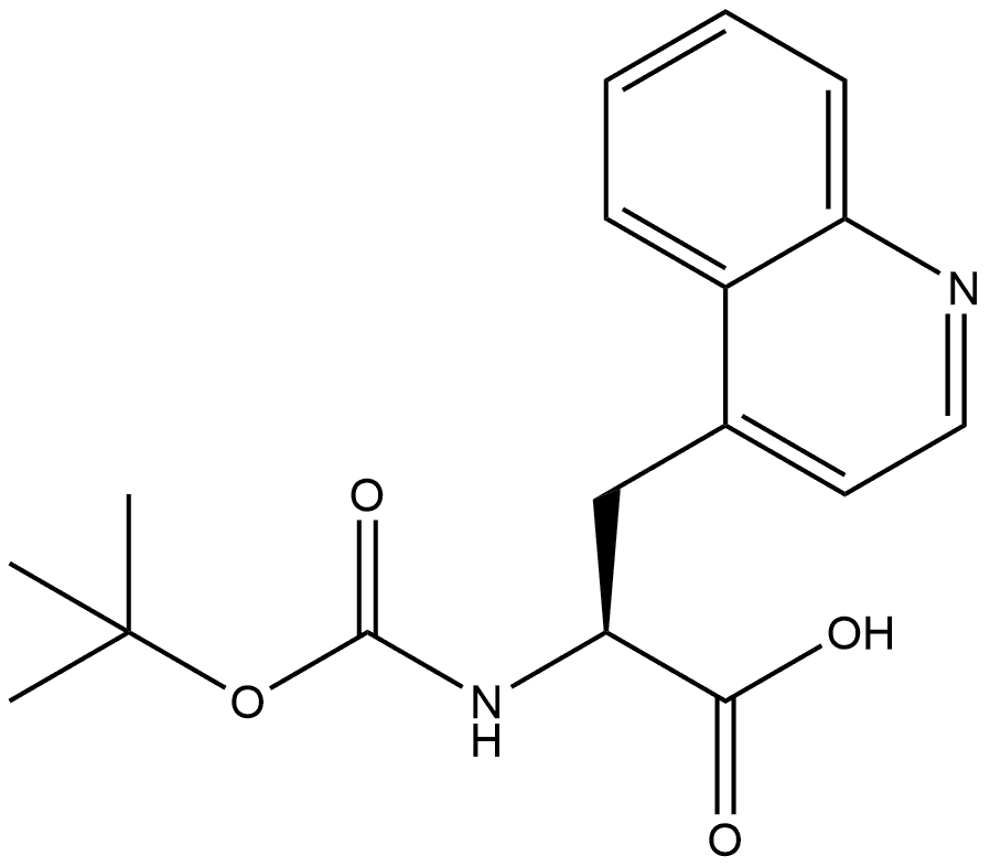 (S)-2-((叔丁氧基羰基)氨基)-3-(喹啉-4-基)丙酸 结构式