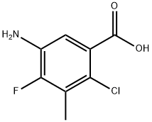 5-氨基-2-氯-4-氟-3-甲基苯甲酸 结构式