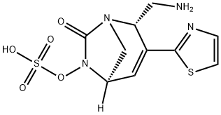 Sulfuric acid, mono[(2S,5R)-2-(aminomethyl)-7-oxo-3-(2-thiazolyl)-1,6-diazabicyclo[3.2.1]oct-3-en-6-yl] ester 结构式