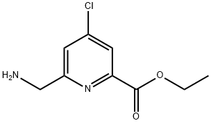 2-Pyridinecarboxylic acid, 6-(aminomethyl)-4-chloro-, ethyl ester 结构式