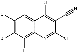 7-溴-2,4,6-三氯-8-氟喹啉-3-碳腈 结构式