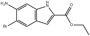 6-氨基-5-溴-1H-吲哚-2-羧酸乙酯 结构式