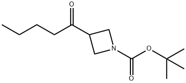 1-Azetidinecarboxylic acid, 3-(1-oxopentyl)-, 1,1-dimethylethyl ester 结构式