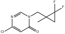 6-chloro-3-[(2,2-difluoro-1-methylcyclopropyl)met hyl]-3,4-dihydropyrimidin-4-one 结构式