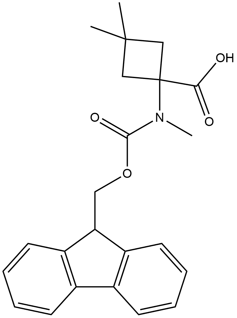 Cyclobutanecarboxylic acid, 1-[[(9H-fluoren-9-ylmethoxy)carbonyl]methylamino]-3,3-dimethyl- 结构式