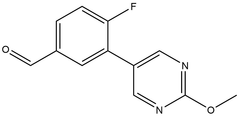 4-Fluoro-3-(2-methoxy-5-pyrimidinyl)benzaldehyde 结构式